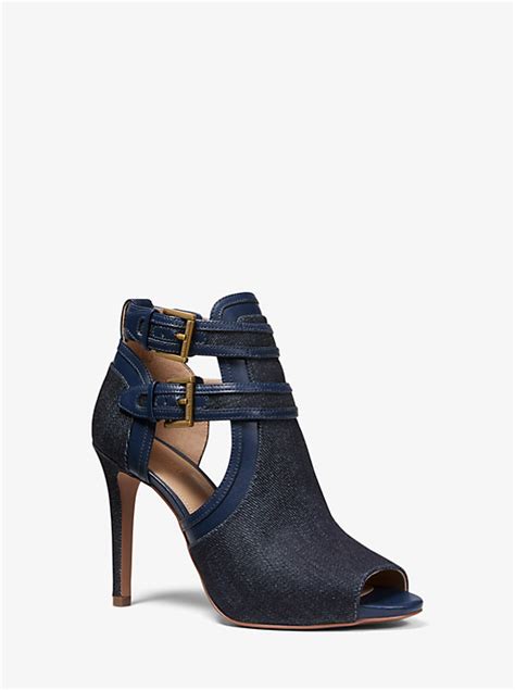 blaze leather open toe bootie michael kors|Blaze Denim and Leather Open.